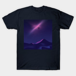 Science Fiction Desert Art at Night Time T-Shirt